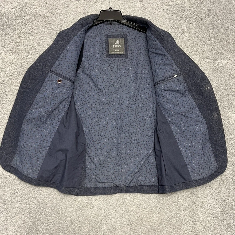 Bugatti Blazer Mens 50R Blue Excellent‎ Two Button Textured European Sport Coat
